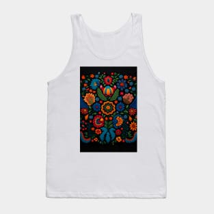 Botanical vintage Ethnic embroidery Floral design 0 Tank Top